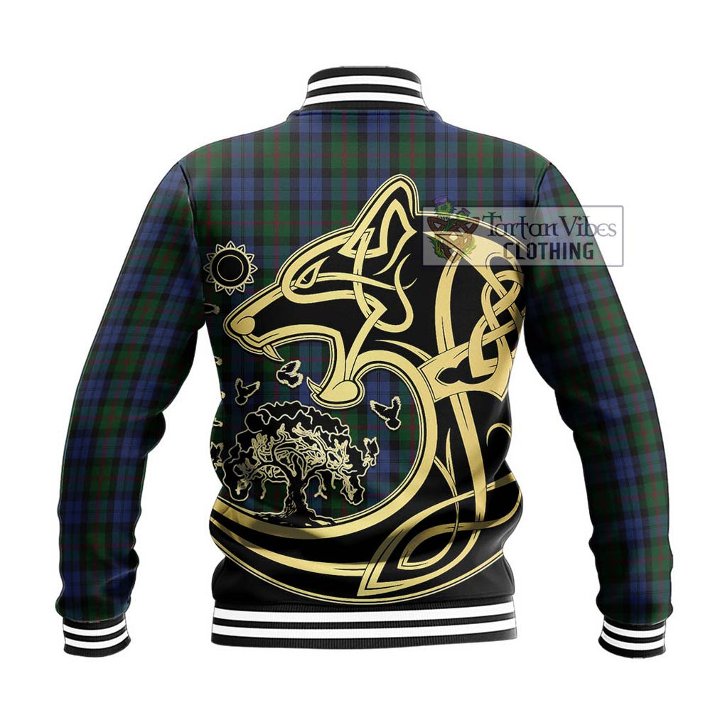 Baird Tartan Baseball Jacket with Family Crest Celtic Wolf Style - Tartan Vibes Clothing