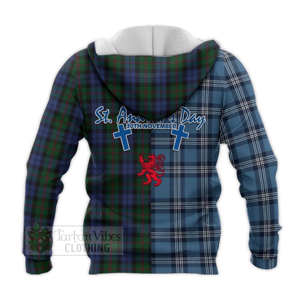 Tartan Vibes Clothing Baird Tartan Knitted Hoodie Happy St. Andrew's Day Half Tartan Style