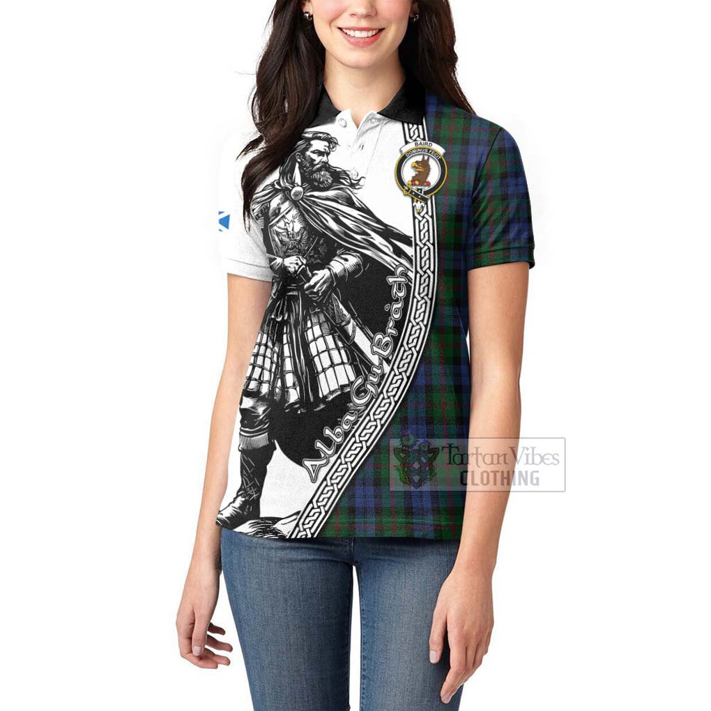 Tartan Vibes Clothing Baird Tartan Clan Crest Women's Polo Shirt with Highlander Warrior Celtic Style