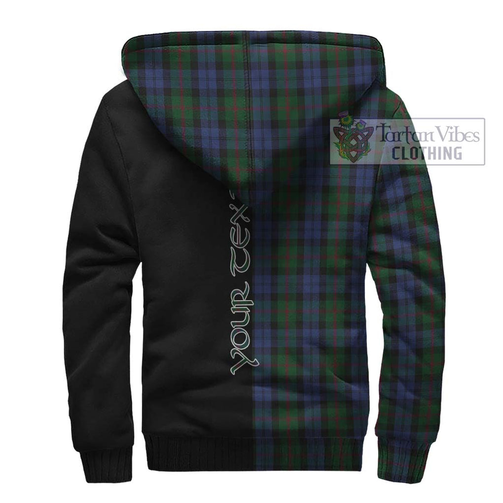 Baird Tartan Sherpa Hoodie with Family Crest and Half Of Me Style - Tartanvibesclothing Shop