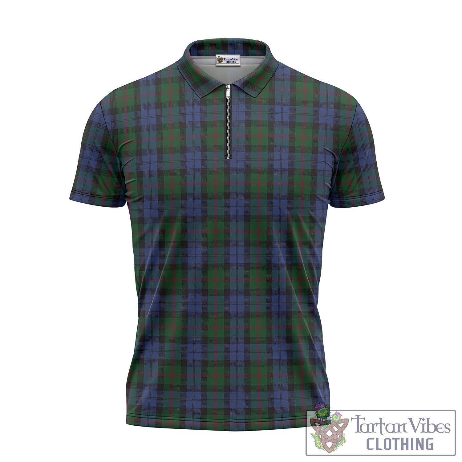 Tartan Vibes Clothing Baird Tartan Zipper Polo Shirt