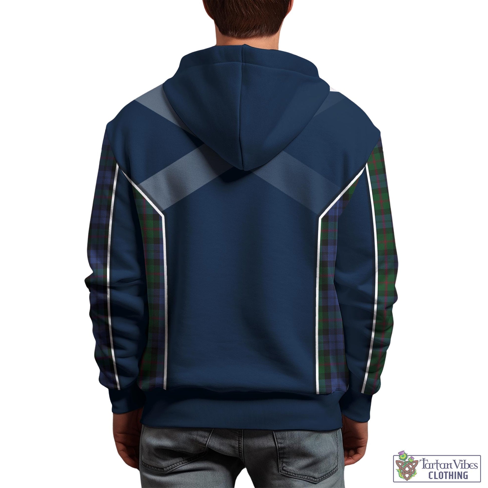 Tartan Vibes Clothing Baird Tartan Hoodie with Family Crest and Scottish Thistle Vibes Sport Style