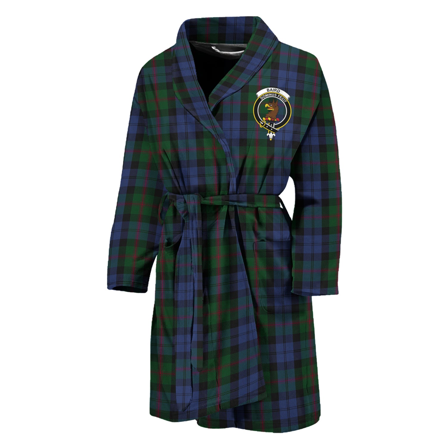 Baird Tartan Bathrobe with Family Crest Unisex M - Tartan Vibes Clothing