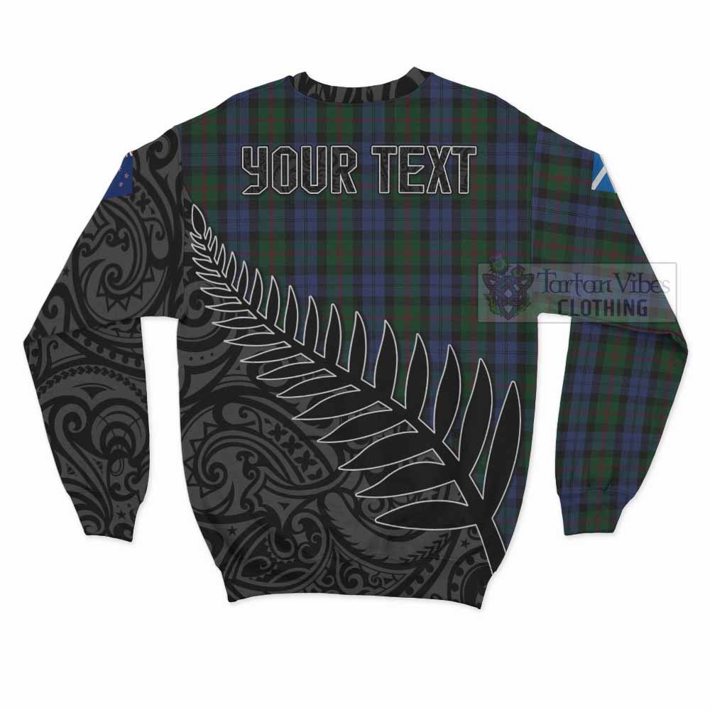 Tartan Vibes Clothing Baird Crest Tartan Sweatshirt with New Zealand Silver Fern Half Style