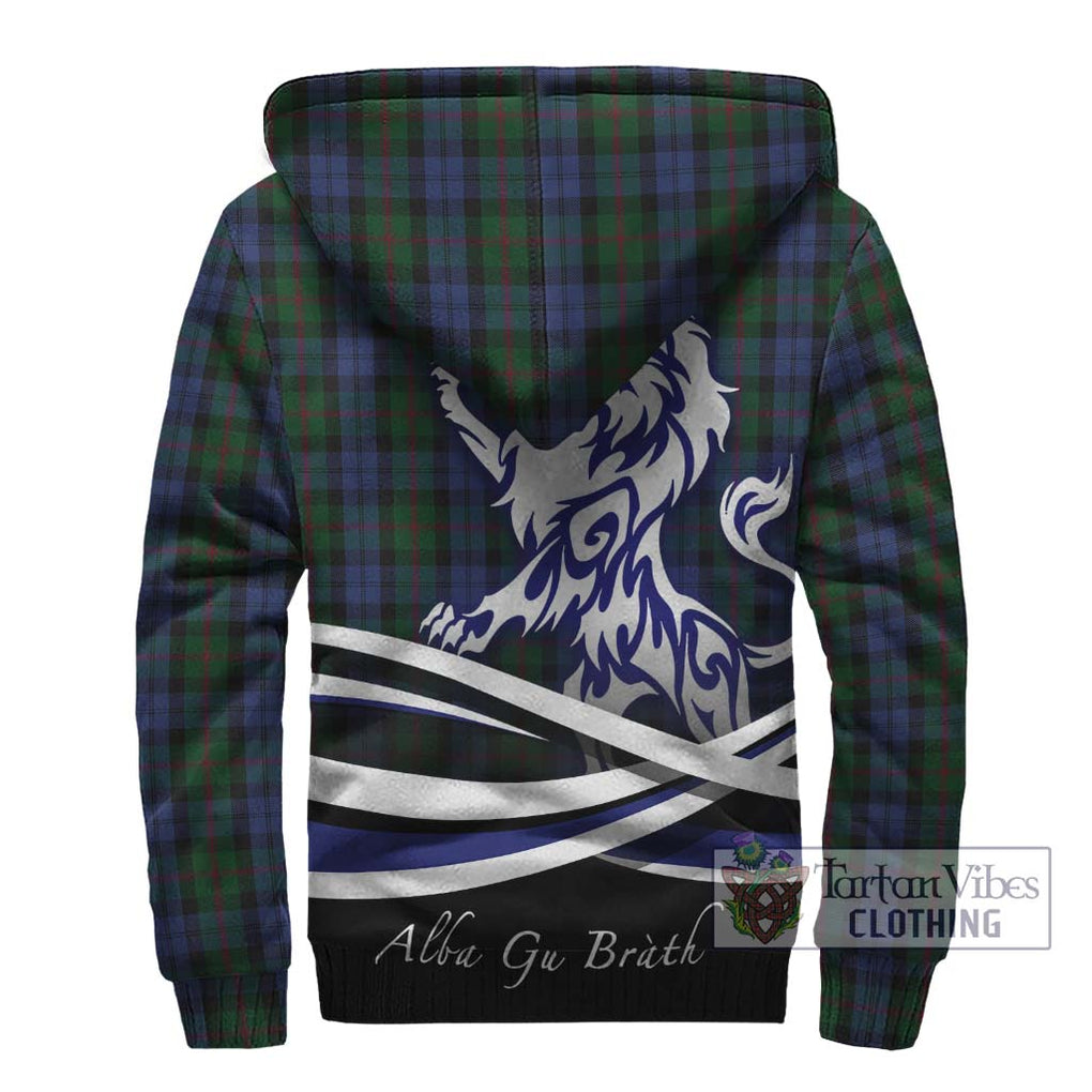 Baird Tartan Sherpa Hoodie with Alba Gu Brath Regal Lion Emblem - Tartanvibesclothing Shop