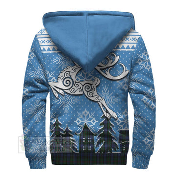 Baird Clan Christmas Sherpa Hoodie Celtic Reindeer Style