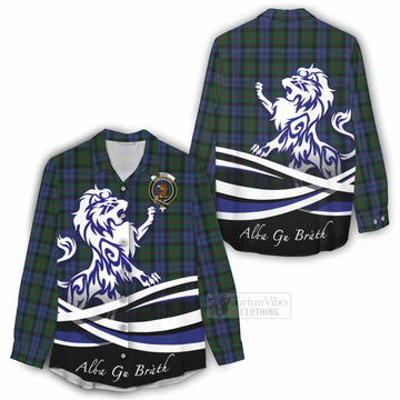 Baird Tartan Women's Casual Shirt with Alba Gu Brath Regal Lion Emblem