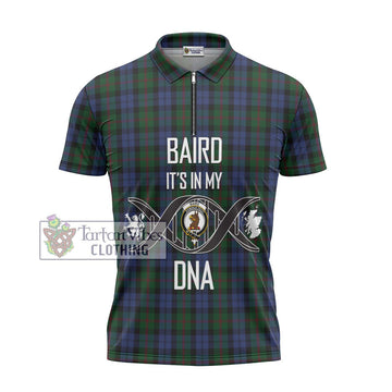 Baird Tartan Zipper Polo Shirt with Family Crest DNA In Me Style