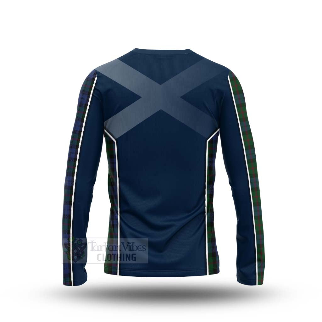 Tartan Vibes Clothing Baird Tartan Long Sleeve T-Shirt with Family Crest and Scottish Thistle Vibes Sport Style