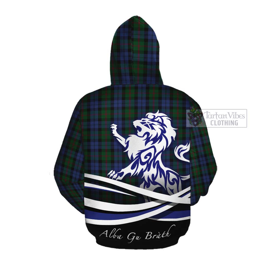 Tartan Vibes Clothing Baird Tartan Cotton Hoodie with Alba Gu Brath Regal Lion Emblem