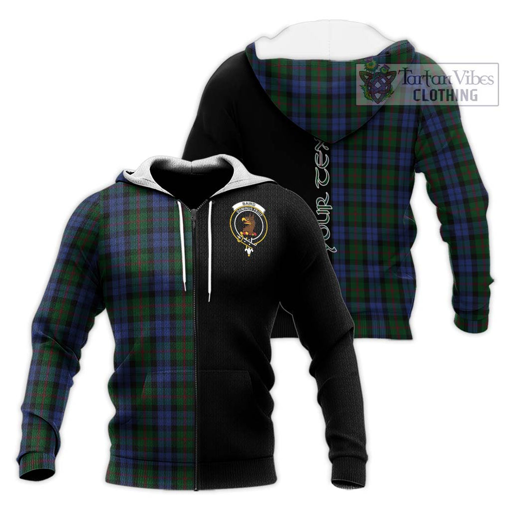 Baird Tartan Knitted Hoodie with Family Crest and Half Of Me Style Unisex Knitted Zip Hoodie - Tartanvibesclothing Shop