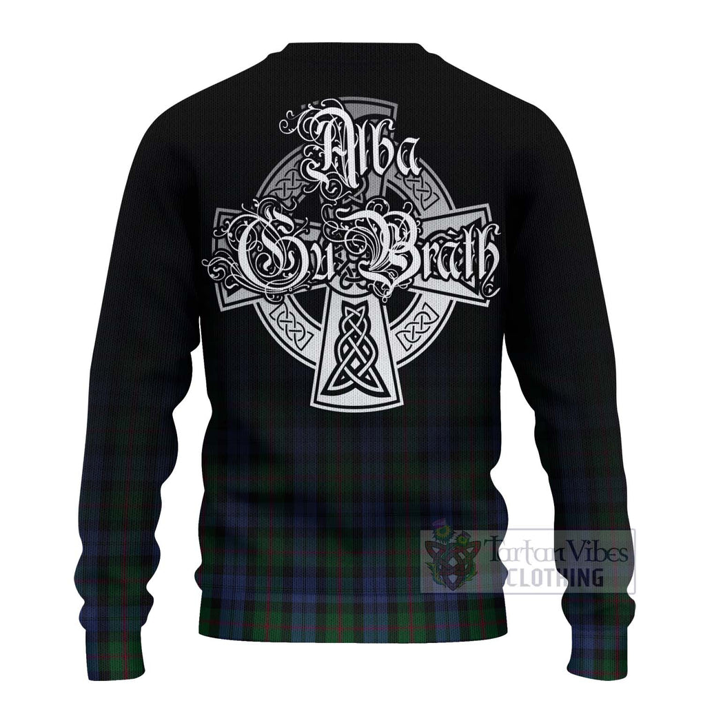 Tartan Vibes Clothing Baird Tartan Knitted Sweater Featuring Alba Gu Brath Family Crest Celtic Inspired