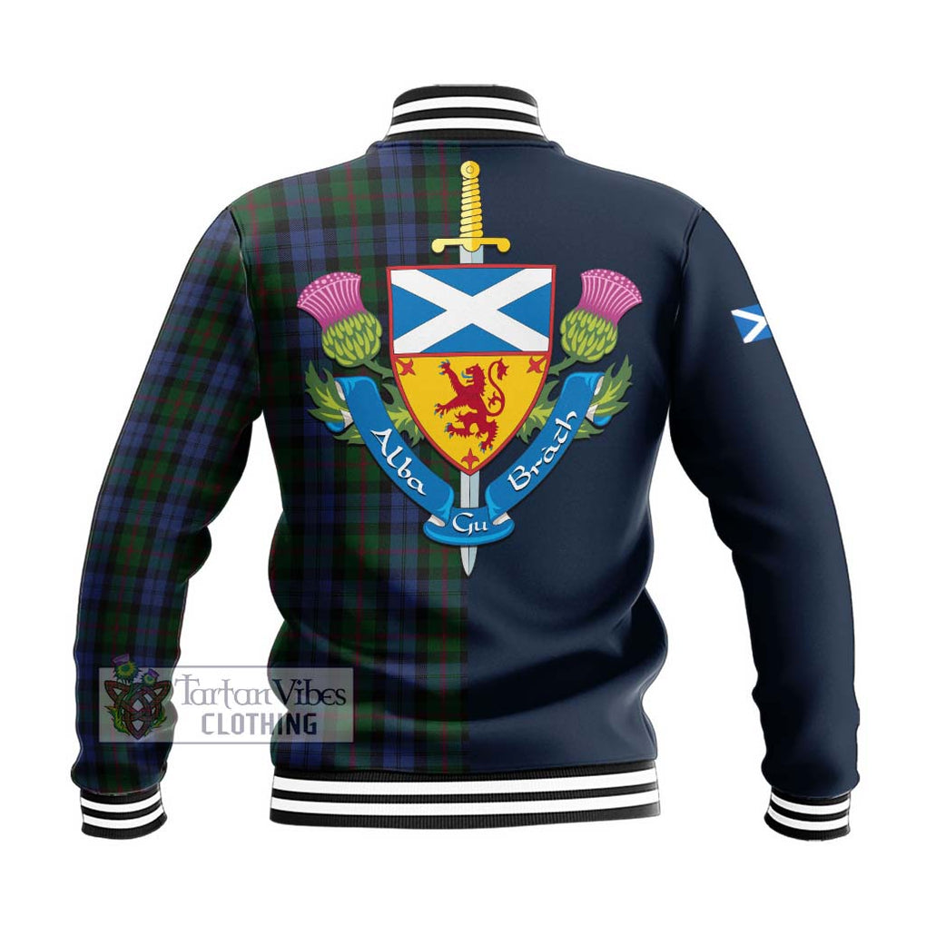 Tartan Vibes Clothing Baird Tartan Baseball Jacket with Scottish Lion Royal Arm Half Style