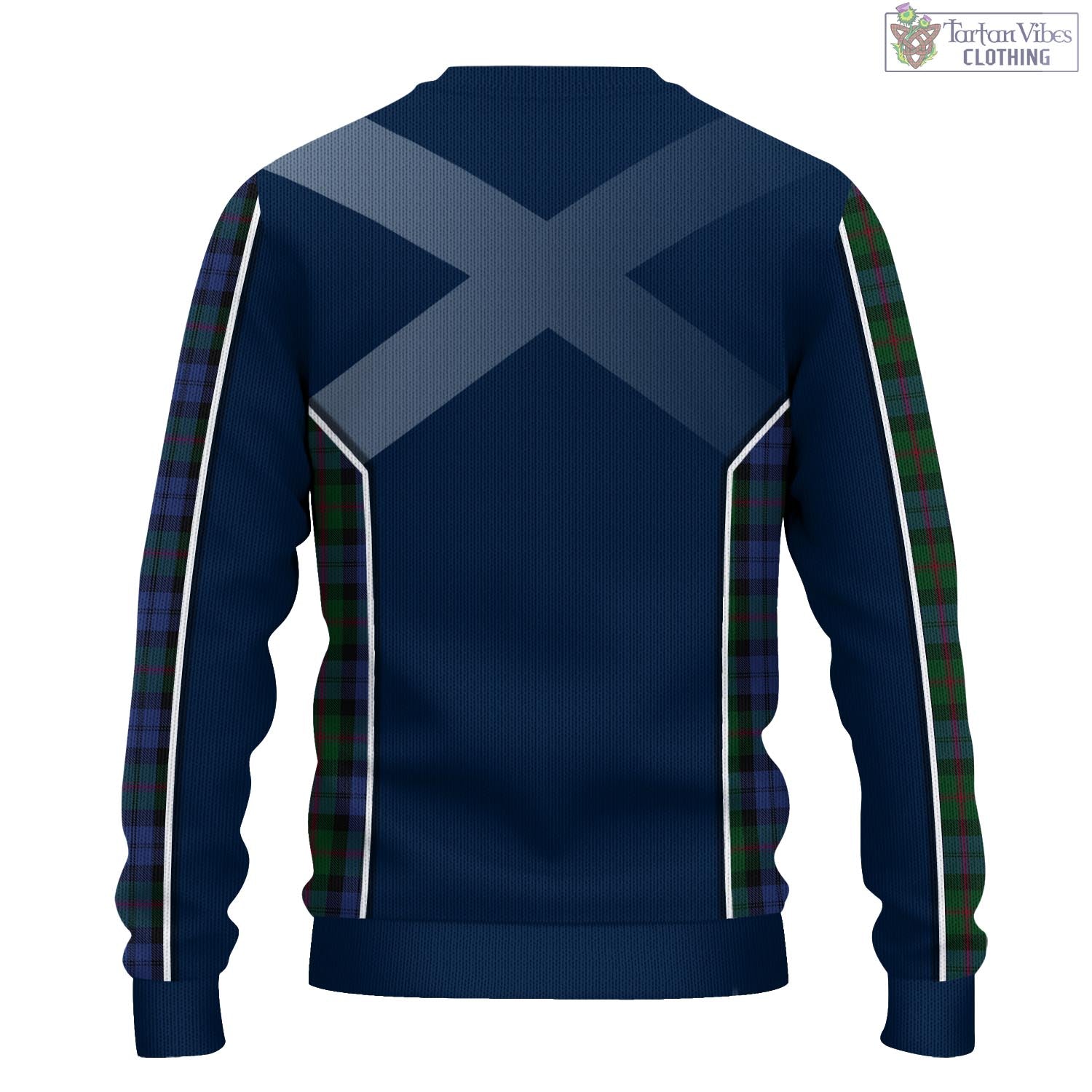 Tartan Vibes Clothing Baird Tartan Knitted Sweatshirt with Family Crest and Scottish Thistle Vibes Sport Style