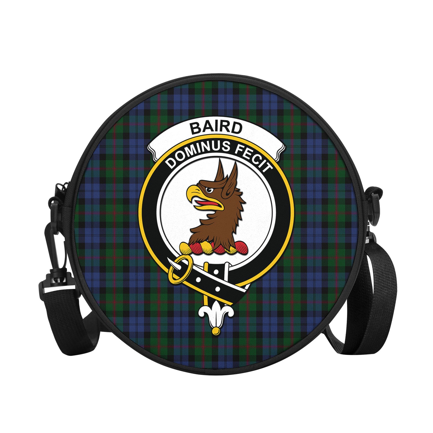 Baird Tartan Round Satchel Bags with Family Crest - Tartanvibesclothing