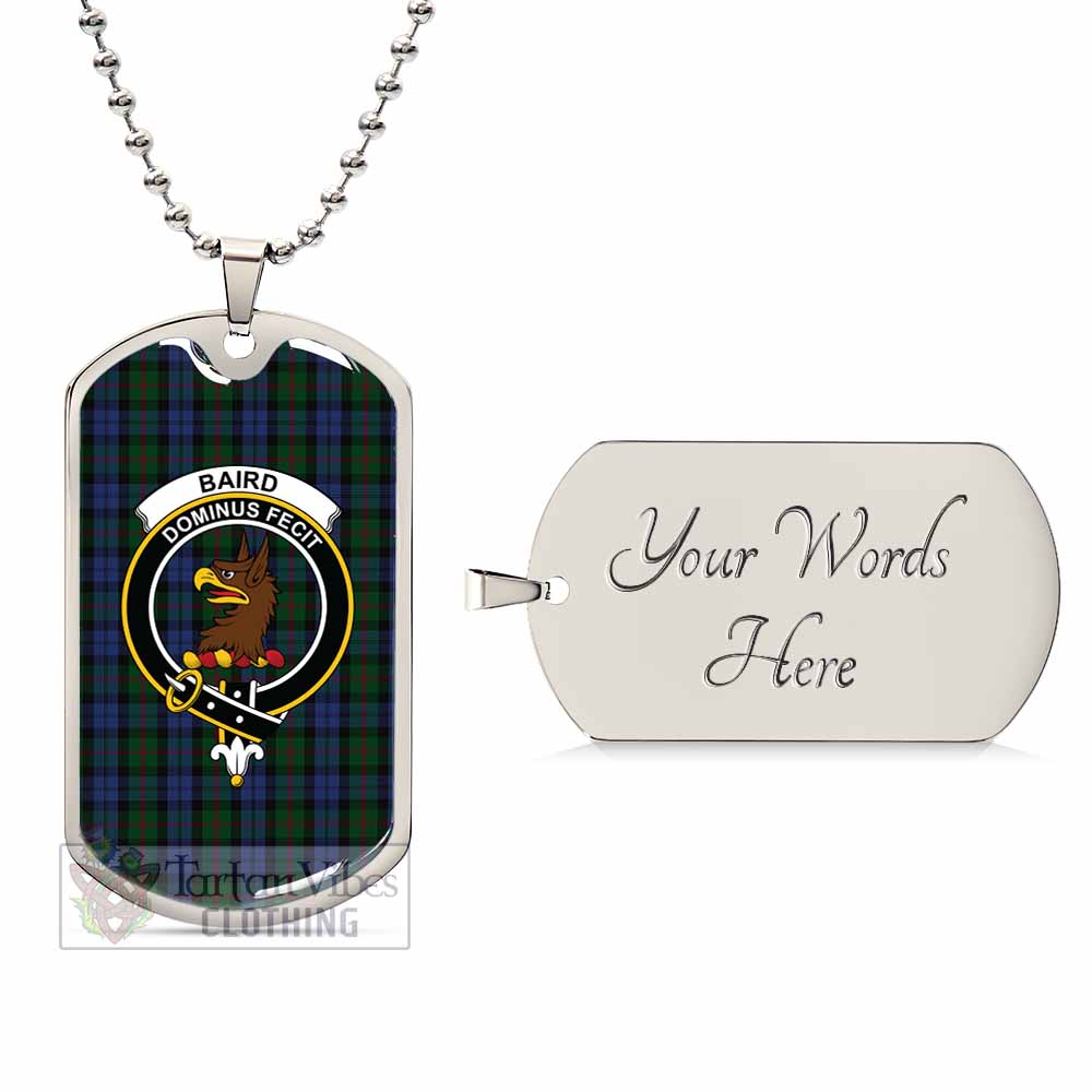 Tartan Vibes Clothing Baird Tartan Dog Tag Necklace with Family Crest