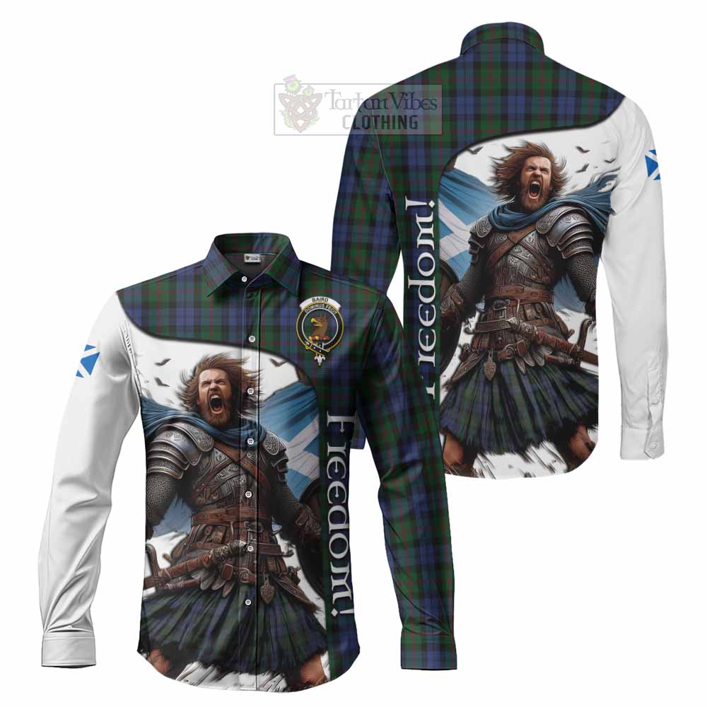 Tartan Vibes Clothing Baird Crest Tartan Long Sleeve Button Shirt Inspired by the Freedom of Scottish Warrior