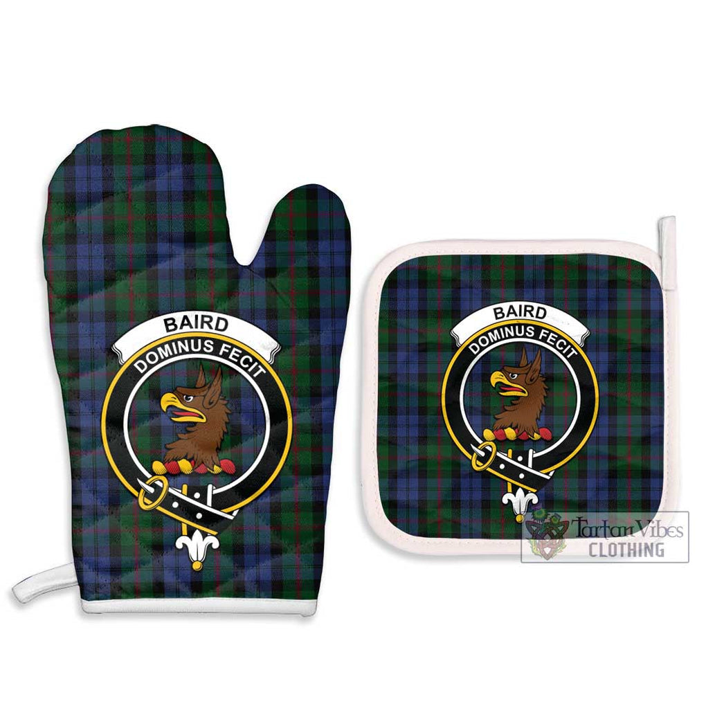 Baird Tartan Combo Oven Mitt & Pot-Holder with Family Crest Combo 1 Oven Mitt & 2 Pot-Holder White - Tartan Vibes Clothing