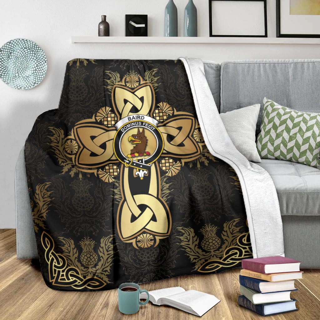 Baird Clan Blanket Gold Thistle Celtic Style - Tartanvibesclothing