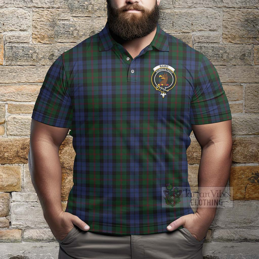 Tartan Vibes Clothing Baird Tartan Polo Shirt with Family Crest Celtic Skull Style