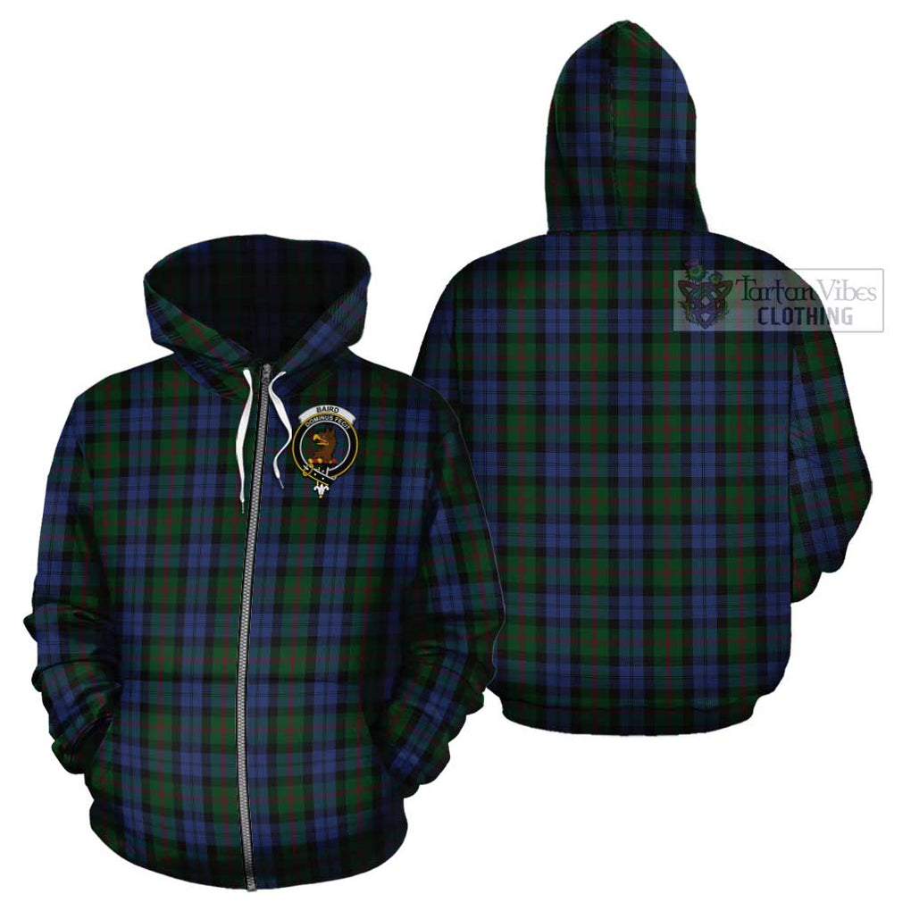 Baird Tartan Cotton Hoodie with Family Crest Zip Hoodie - Tartan Vibes Clothing