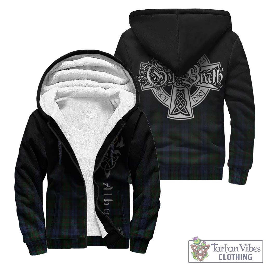 Tartan Vibes Clothing Baird Tartan Sherpa Hoodie Featuring Alba Gu Brath Family Crest Celtic Inspired