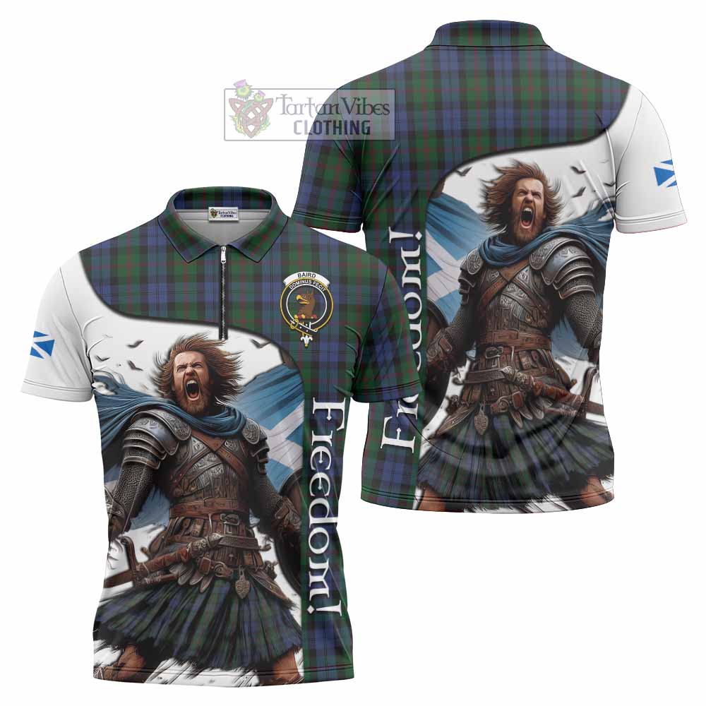 Tartan Vibes Clothing Baird Crest Tartan Zipper Polo Shirt Inspired by the Freedom of Scottish Warrior