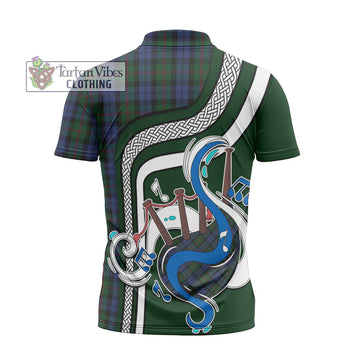 Baird Tartan Zipper Polo Shirt with Epic Bagpipe Style