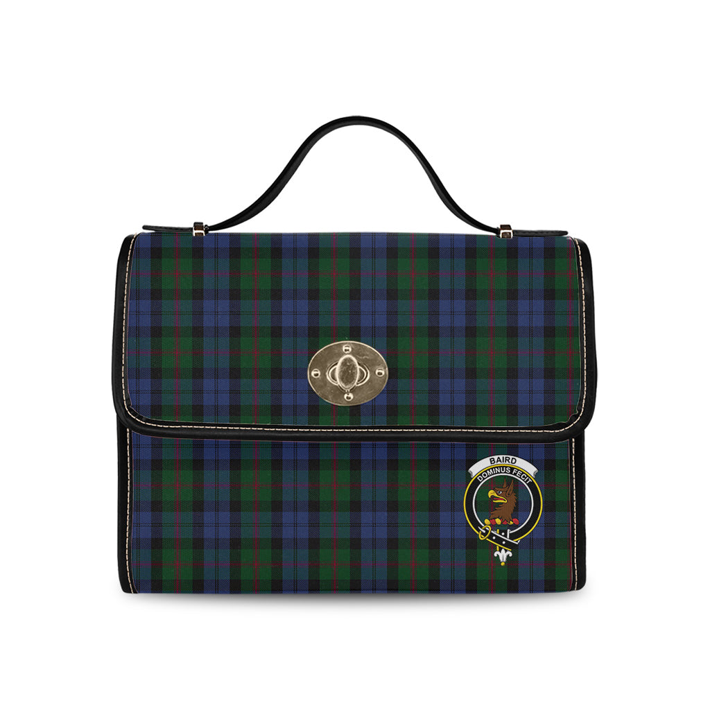 Baird Tartan Leather Strap Waterproof Canvas Bag with Family Crest - Tartanvibesclothing