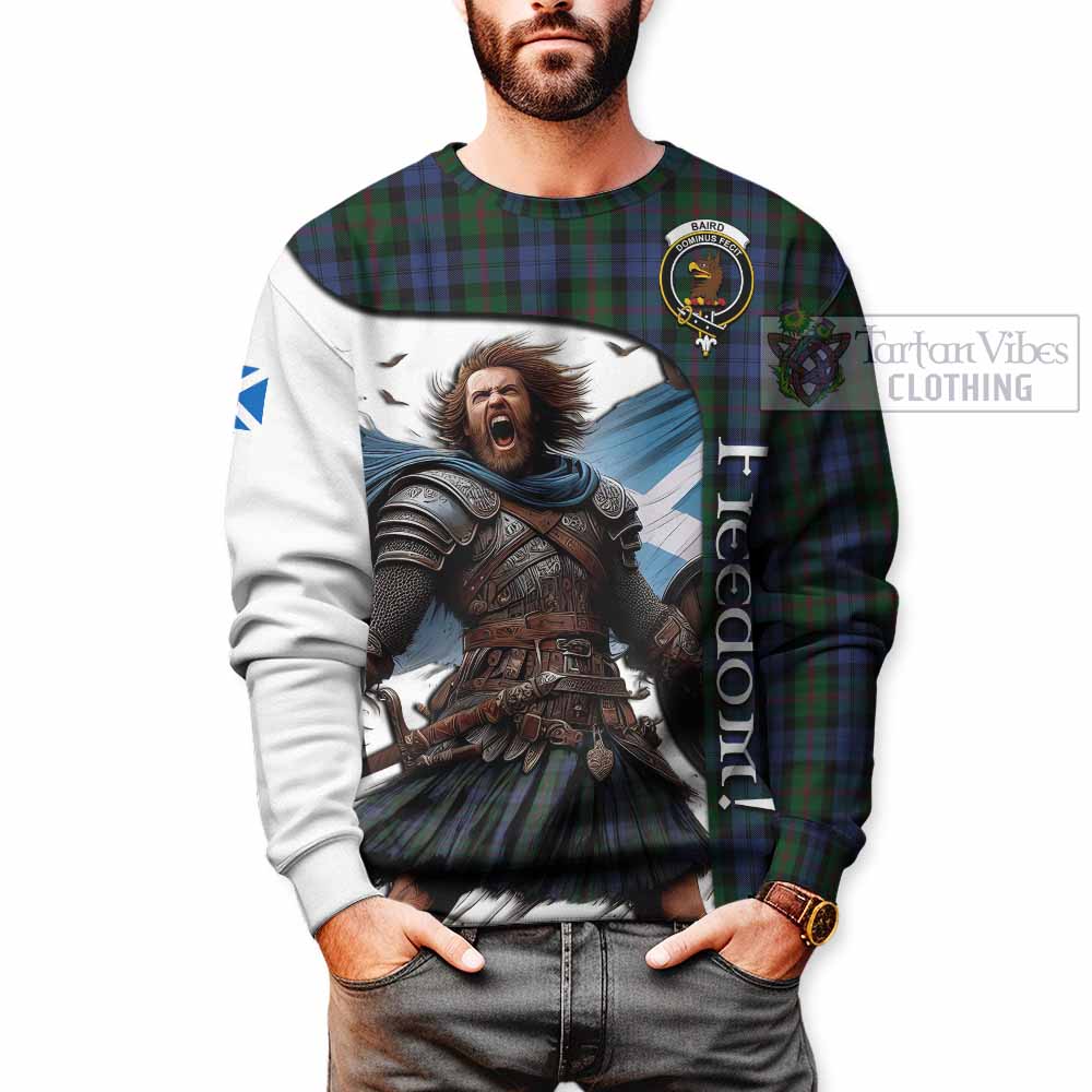 Tartan Vibes Clothing Baird Crest Tartan Sweatshirt Inspired by the Freedom of Scottish Warrior