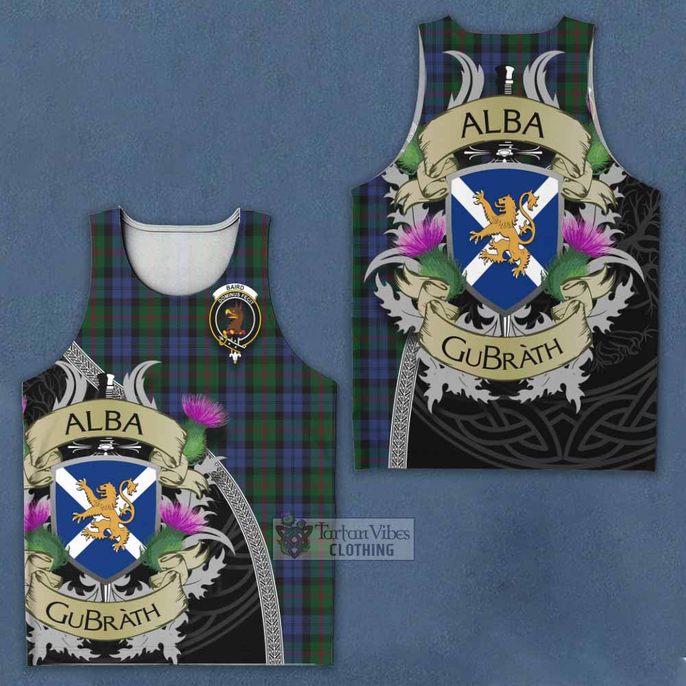 Baird Tartan Family Crest Men's Tank Top Lion Rampant Royal Thistle Shield Celtic Inspired - Tartan Vibes Clothing