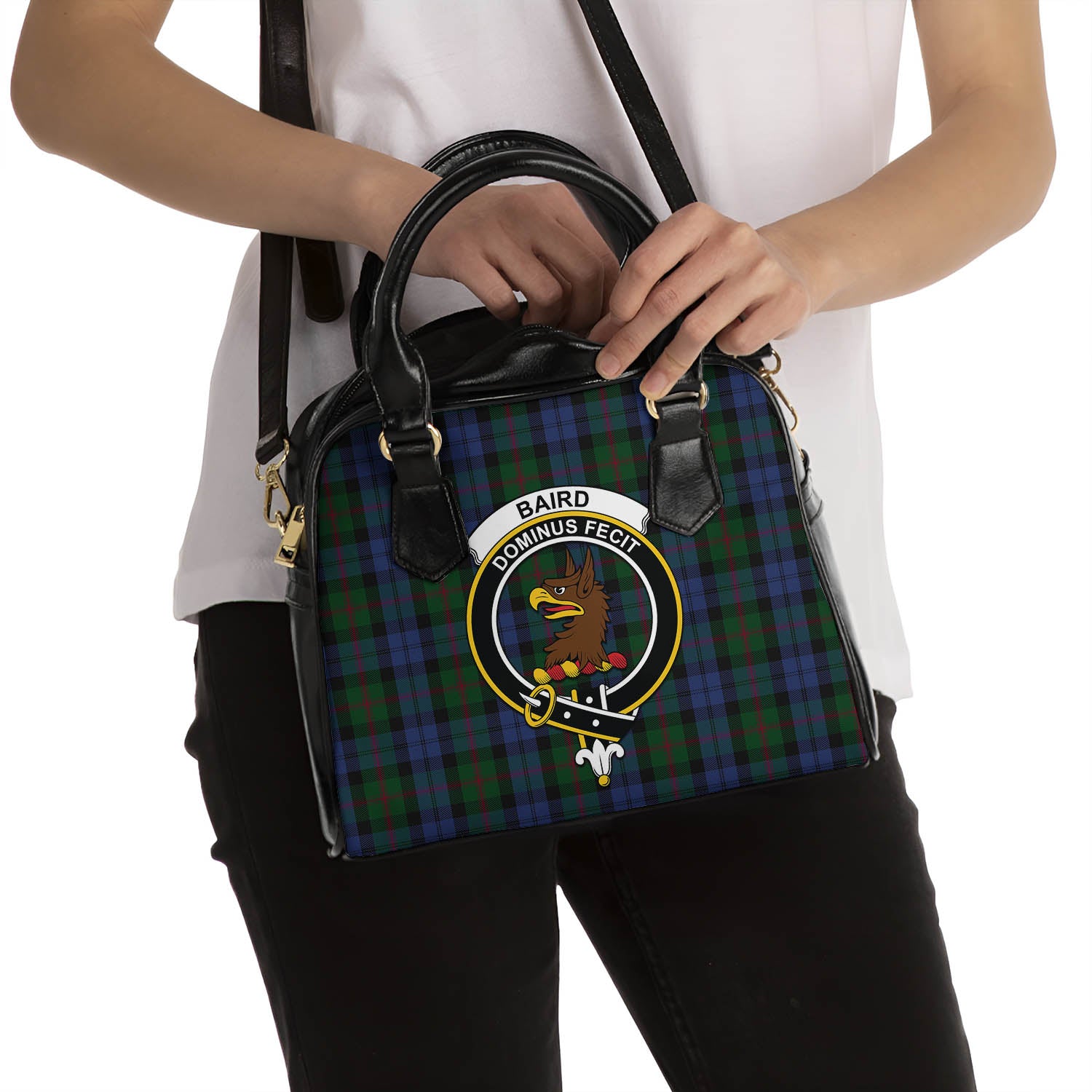 Baird Tartan Shoulder Handbags with Family Crest - Tartanvibesclothing