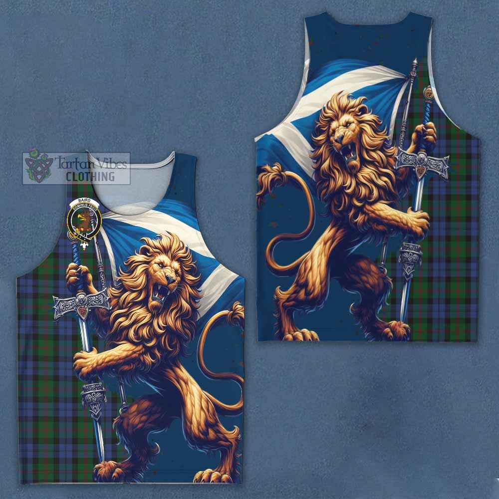 Tartan Vibes Clothing Baird Tartan Family Crest Men's Tank Top with Scottish Majestic Lion