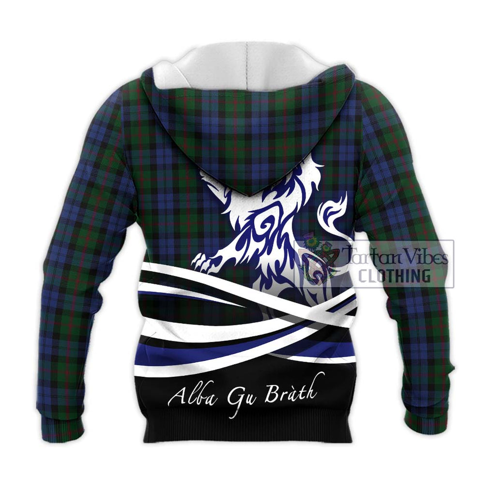 Baird Tartan Knitted Hoodie with Alba Gu Brath Regal Lion Emblem - Tartanvibesclothing Shop