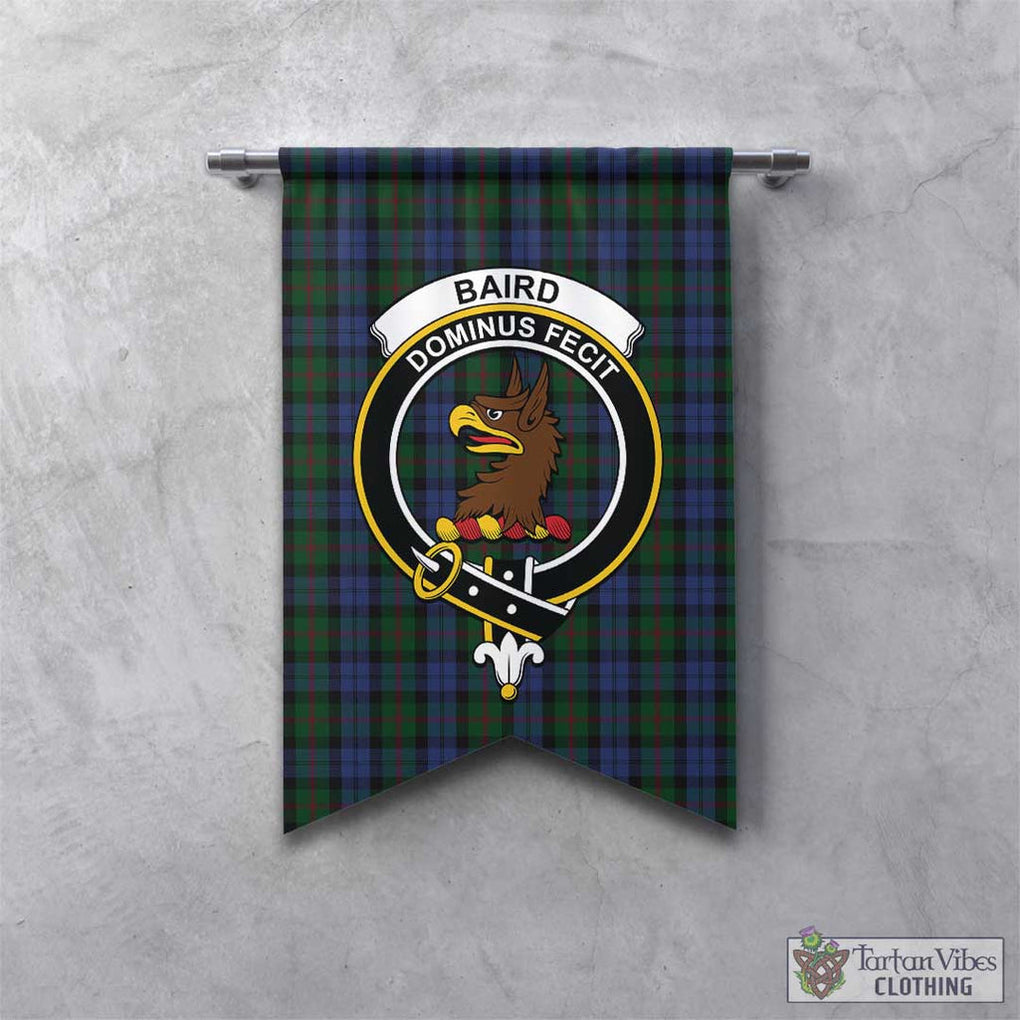 Tartan Vibes Clothing Baird Tartan Gonfalon, Tartan Banner with Family Crest