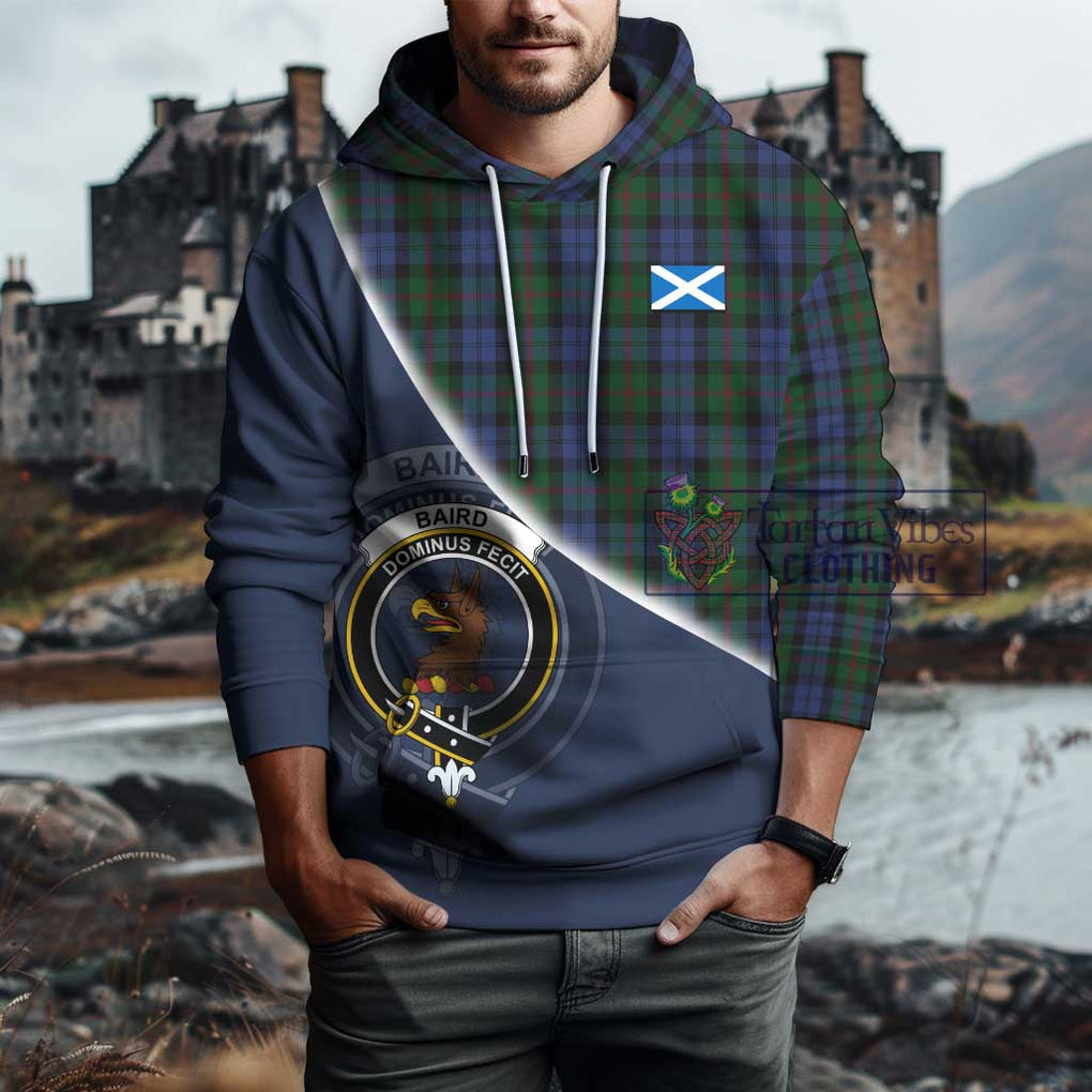 Baird Tartan Hoodie with Personalised National Flag and Family Crest Half Style - Tartanvibesclothing Shop