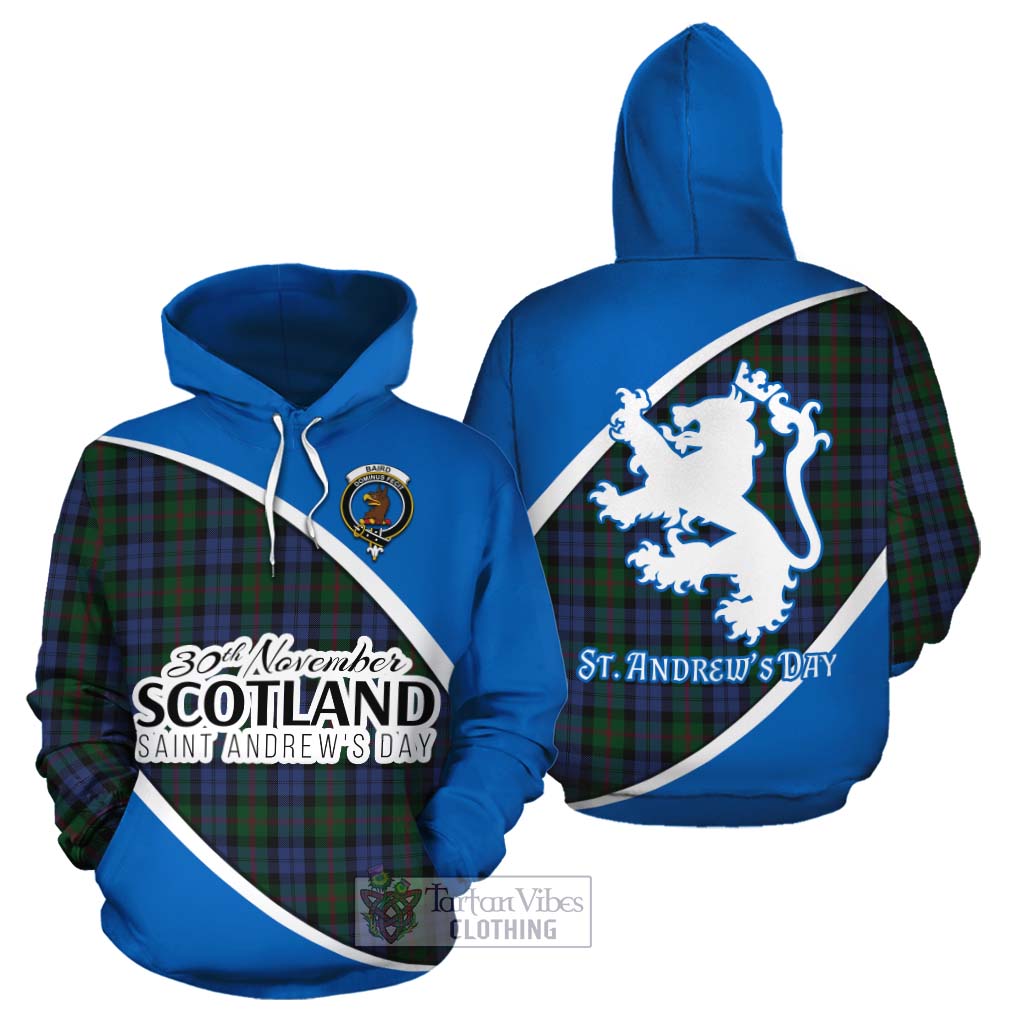 Tartan Vibes Clothing Baird Family Crest Tartan Cotton Hoodie Celebrate Saint Andrew's Day in Style