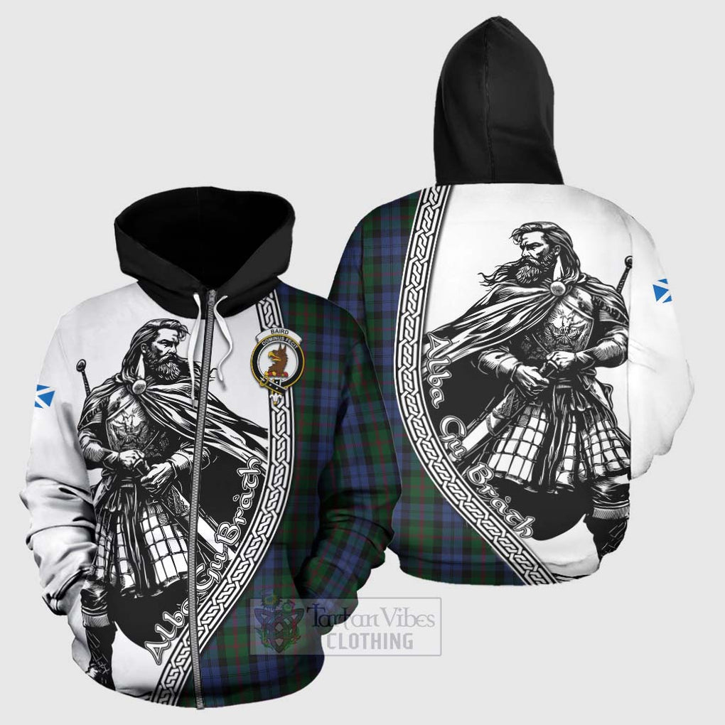 Baird Tartan Clan Crest Hoodie with Highlander Warrior Celtic Style - Tartan Vibes Clothing