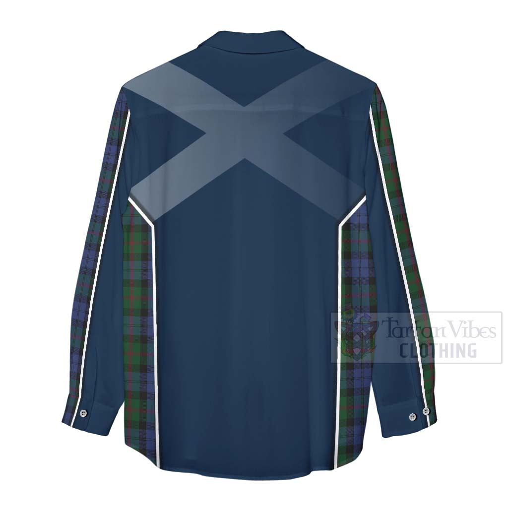 Tartan Vibes Clothing Baird Tartan Women's Casual Shirt with Family Crest and Scottish Thistle Vibes Sport Style