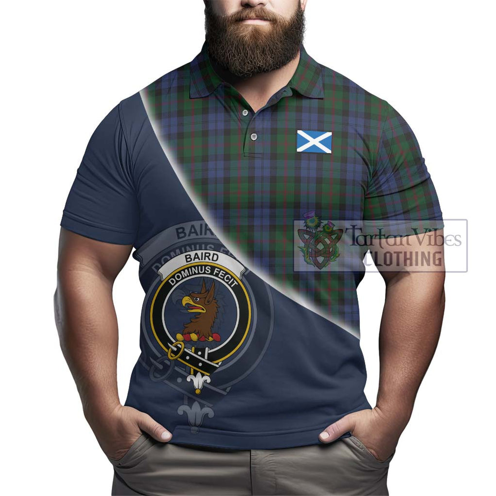 Baird Tartan Polo Shirt with Personalised National Flag and Family Crest Half Style - Tartanvibesclothing Shop