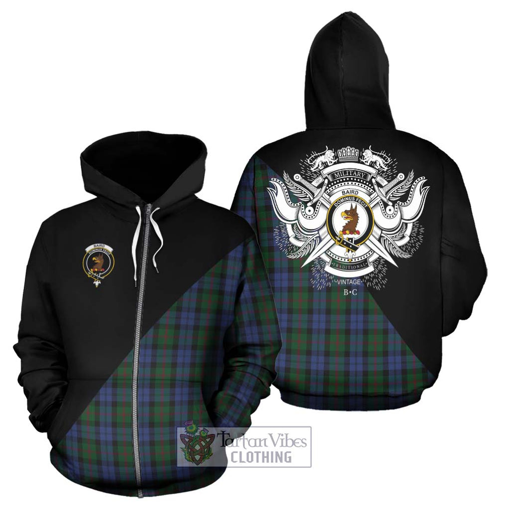 Baird Tartan Hoodie with Family Crest and Military Logo Style - Tartanvibesclothing Shop