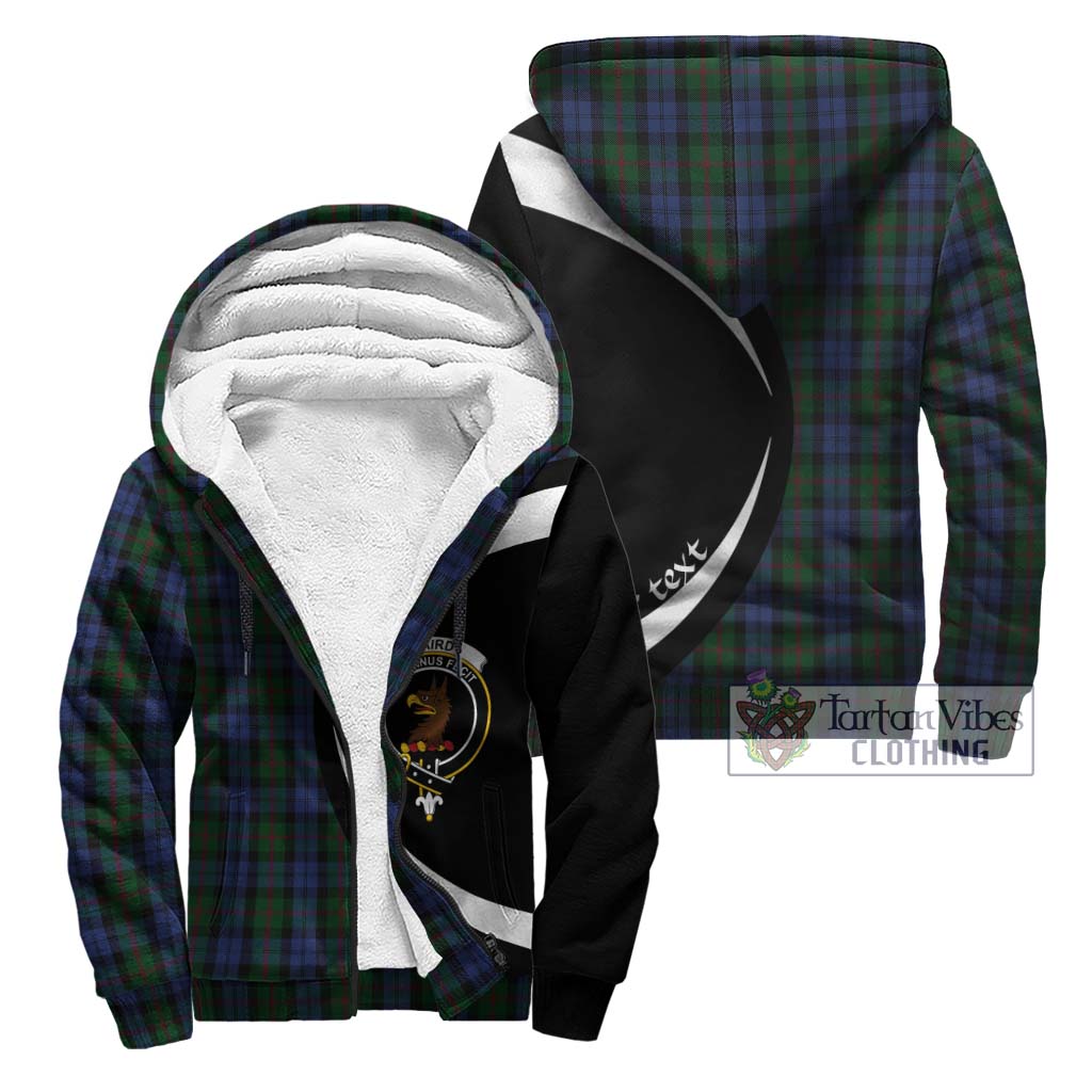 Baird Tartan Sherpa Hoodie with Family Crest Circle Style Unisex - Tartan Vibes Clothing