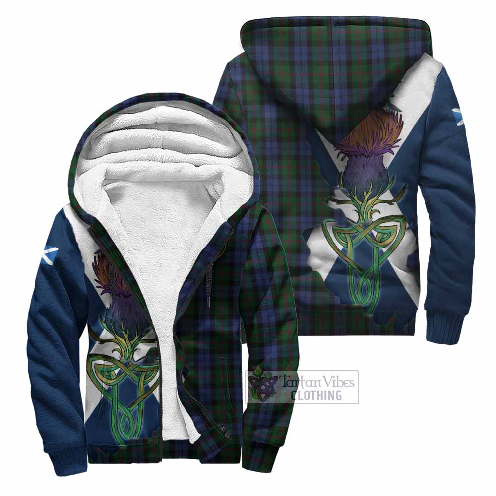 Baird Tartan Family Crest Sherpa Hoodie Scottish Thistle Celtic Inspired Unisex - Tartan Vibes Clothing