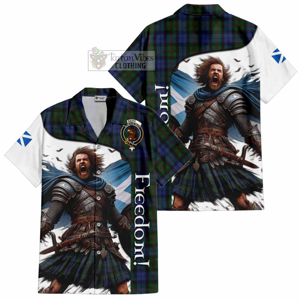 Tartan Vibes Clothing Baird Crest Tartan Short Sleeve Button Shirt Inspired by the Freedom of Scottish Warrior