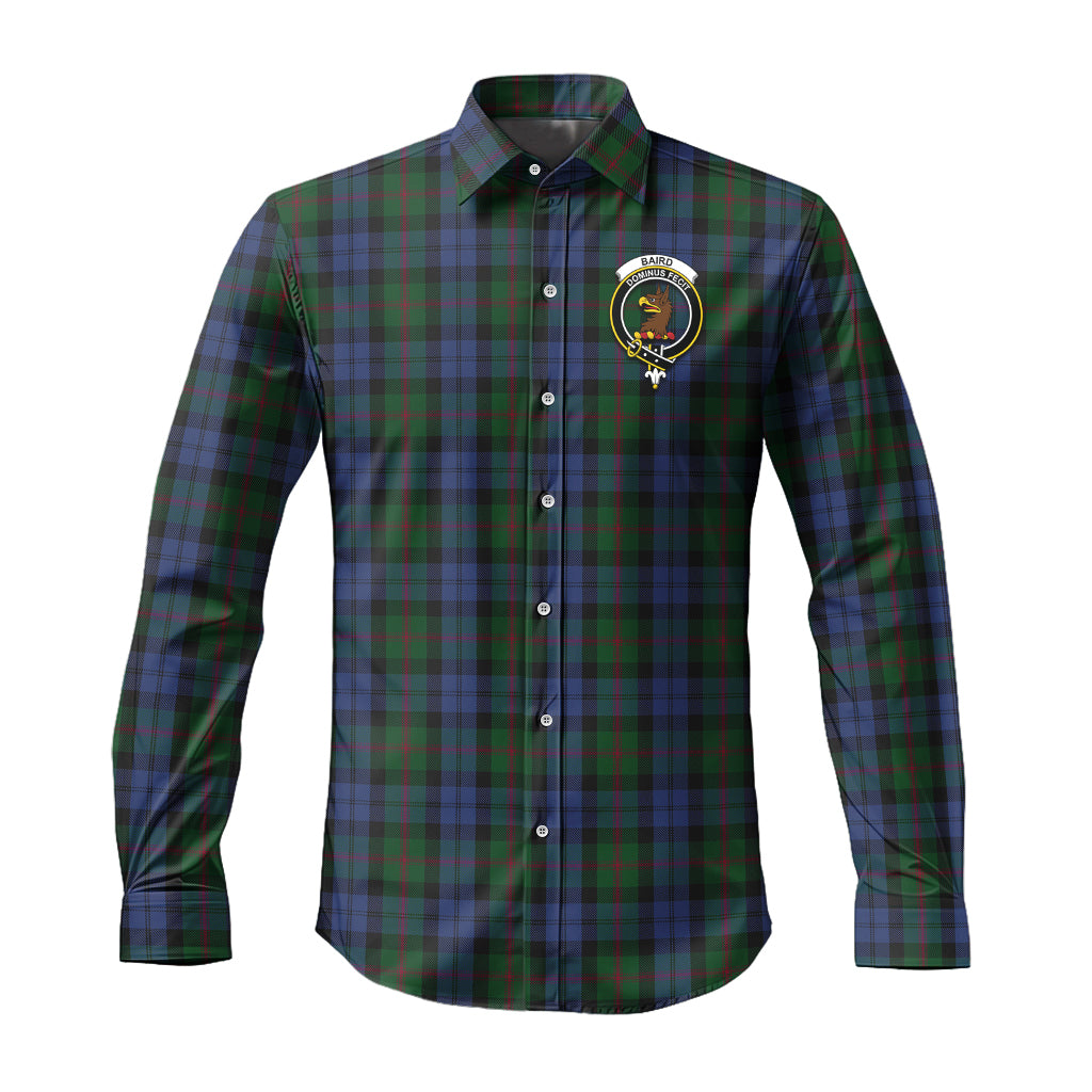 Baird Tartan Long Sleeve Button Up Shirt with Family Crest - Tartanvibesclothing