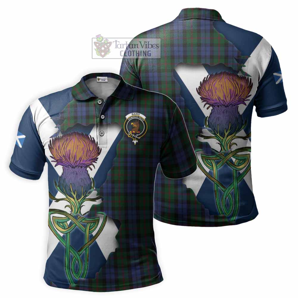 Baird Tartan Family Crest Polo Shirt Scottish Thistle Celtic Inspired - Tartan Vibes Clothing