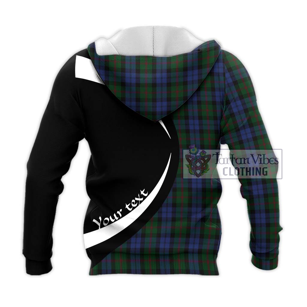 Baird Tartan Knitted Hoodie with Family Crest Circle Style - Tartan Vibes Clothing