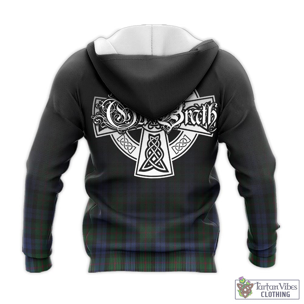 Tartan Vibes Clothing Baird Tartan Knitted Hoodie Featuring Alba Gu Brath Family Crest Celtic Inspired