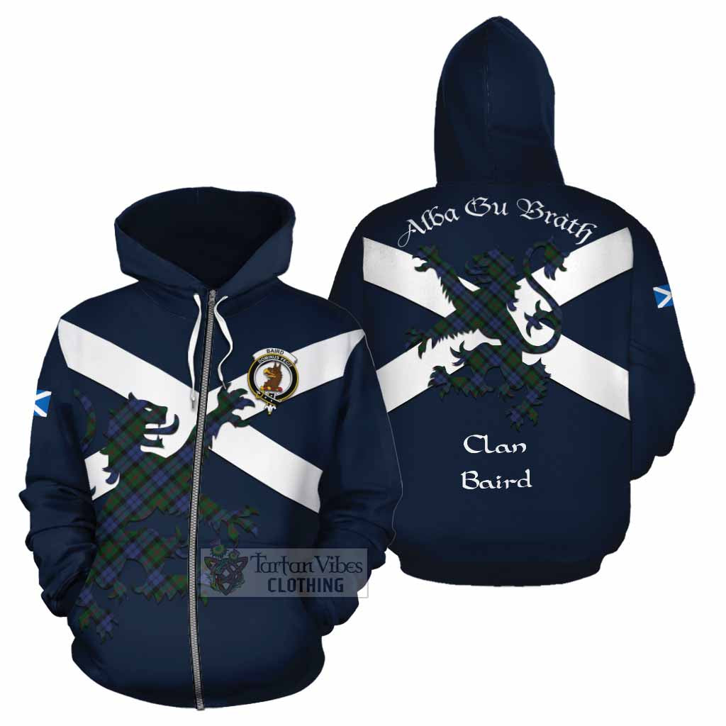 Tartan Vibes Clothing Baird Tartan Lion Rampant Cotton Hoodie Proudly Display Your Heritage with Alba Gu Brath and Clan Name