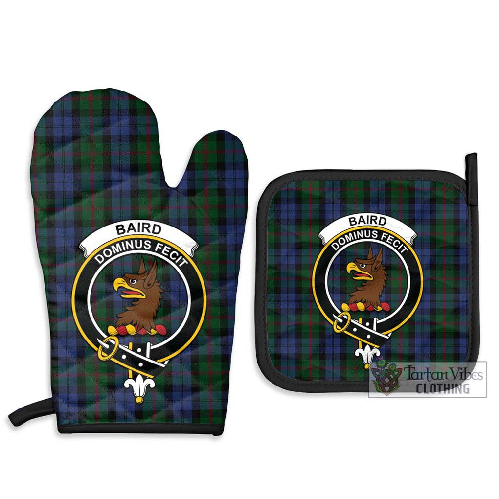 Baird Tartan Combo Oven Mitt & Pot-Holder with Family Crest Combo 1 Oven Mitt & 2 Pot-Holder Black - Tartan Vibes Clothing